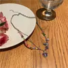 Moda 2023 Nuevo Colgante de Diamante de Amor Diseño de Nicho Cadena de Colorido Dulce Fresco Picante para Mujer