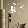 Pegatinas de Pared de Espejo Acrílico con Diseños de Luna, Estrellas y Nubes para Decoración, Pegatinas de Pared de Espejo Suave para Embellecer y Renovar