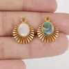 Acero Inoxidable 304 Europeo y Americano Sol Incrustado Abalón Natural Concha Blanca Colgante Accesorios para Joyería DIY Accesorios de Colgante con Textura