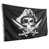 Fabricante de Banderas Piratas Suministra Banderas de Hueso, No. 4 Banderas de Poliéster, Banderas de Calavera Negra, Pañuelos Rojos, Banderas de Doble Espada Fabricante O