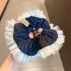 Scrunchie de Renda com Bolinhas de Temperamento Gentil Vintage Elástico de Cabelo de Alta Qualidade Corda para Coque de Cabelo Faixa de Cabelo