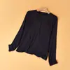 Nova coleção outono e inverno: blusa de manga comprida feminina com gola redonda, estilo coreano, leve e quente, camiseta lisa, macia e confortável, corte que valoriza, perfeita para usar em camadas