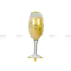 Globo Nuevo de Película de Aluminio con Forma de Copa de Vino Botella de Champaña Inflable Estilo Cumpleaños Decoración para Fiesta de Bodas Arreglo Globo al por Mayor
