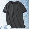 Camiseta de manga corta de seda de hielo de color sólido para hombre, camiseta de verano fresca de cuello redondo de media manga, camiseta deportiva fina resistente al desgaste