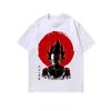 Camiseta Longa com Estampa de Desenho Animado Japonês Antigo para Homens e Mulheres Roupa de Rua Moda Nacional Hip Hop Camiseta Básica de Casal