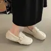 Zapatos de Algodón Retro de Suela Gruesa, Zapatos Birkenstock Peludos Casuales a la Moda, Para Otoño e Invierno, Que Aumentan la Altura, Forrados de Borrego, Zapatos Cálidos sin Cordones