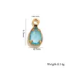 Colgante de gota de agua de acero inoxidable con diamantes, chapado en oro de 18 quilates con piedra de cristal de color en forma de corazón, colgante accesorio para joyería DIY