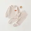 Conjunto de Ropa de Casa de Algodón Puro para Bebés y Niños Anyang, Nuevo Estilo Primavera y Otoño, Ropa Interior para Niños y Niñas, Pijama de Cintura Alta con Protección para la Barriga