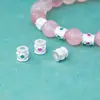 Plata Pura 999 Personalizado Color Diamante Cuentas Espaciadoras Pequeñas de 6 mm Cuentas de Cubo DIY Pulsera Wenwan Pulsera de Cristal Accesorios de Plata