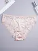 Bragas de Encaje Satinado Exclusivas Transfronterizas para Mujer, Sin Costuras de Cintura Media Transpirables Lujosas Sexy en Múltiples Colores