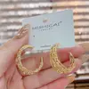 Brincos Geométricos Barrocos de Metal Elegantes Estilo Europeu e Americano com um Toque de Luxo, Brincos de Tarraxa Estilosos para o Dia a Dia com Personalidade, Novos Modelos de Brincos 2026