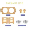 Soporte de Cuenco para Mascotas de Bambú Doble Cuenco Gato Perro Soporte para Cuenco de Alimentación Elevado Protección del Cuello Alimentador Cuenco de Acero Inoxidable Soporte de Madera Mesa de Comedor para Gatos