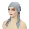 Aliexpress Estilo Europeu e Americano Novo Chapéu Curvo com Strass Chapéu Turbante Indiano Chapéu Lenço de Cabeça Elástico de Cor Sólida