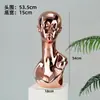 Maniquí Cabezal para Peluca Pantalla Sombrero Bufanda Tocados Gafas Cabeza Femenina Rasgos Faciales Arte Galvanizado Modelo de Cabeza Cabeza Falsa Masculino