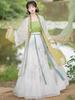 Han Yukui Original Song-made Hanfu Vestido antigo feminino Par-trespassado longo Yazi Saia na altura da cintura Fada Elegante Estilo antigo Melhoria Dia