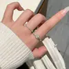 Exquisito anillo de moda con diamantes de imitación estilo coreano para mujer, diseño abierto ajustable, versátil y apilable, producto nuevo, ajuste ajustable