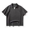 Camisa Polo de Manga Corta con Cuello Campana Falsa de Dos Piezas Rumeng para Hombre, Estilo Veraniego Old Money, Camiseta Simple y Versátil para Negocios Casual