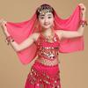 Accesorios para Disfraces de Danza India para Niños del 1 de Junio Velos de Danza del Vientre para Niños Tocados Bufanda de Seda Nuevo Estilo Pañuelo para la Cabeza con Monedas Colgantes