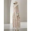 Vestido Floral sin Mangas para Mujer, Nuevo Estilo de Verano, Muy Bonito, Puro y Juvenil, Adelgazante, Cuello Redondo Vestido Largo