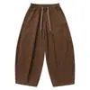 Sida Lai Te Calças Casuais Retro Japonesas Novas Masculinas Primavera Outono Largas Casuais Longas Cor Sólida Casal Calças de Perna Larga
