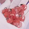 Puesto Ambulante Suministro Colgante Natural de Ágata de Cuarzo Rosa con Forma de Corazón Colgante de Collar Corazón Melocotón Joyería para Hombres y Mujeres Venta al por Mayor Accesorios de Corazón