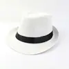 Suministro transfronterizo de nuevo sombrero de paja para adultos europeo y americano estilo británico sombrero Jazz sombrero de playa para exteriores venta al por mayor