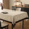 Toalha de mesa luxuosa e de alta qualidade, resistente ao calor, à prova d'água, à prova de óleo, lavável, estilo vintage, capa de mesa de centro resistente à sujeira
