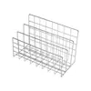 Estante de Metal Forjado com Três Compartimentos Organizador de Mesa Decorativo Suporte para Livros Rack Criativo para Arquivos de Escritório