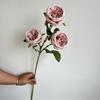 Nuevas 3 Flores Artificiales Austin Rose Flores de Boda Ramo de Flores Falsas Flor de Seda de Alto Sentido Floricultura Decorativa