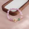 Pulsera de Estilo Chino Nueva Flor de Durazno Cristal Rosa Amatista Ágata Roja Pulsera de Cinco Flores Dopamina Versátil