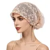 Artículo de Boutique de Alta Gama Encaje Bordado Floral Exquisito Borla Pañuelo para la Cabeza Sombrero Premium Hecho a Mano