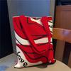 Bolso Ins de Gran Capacidad Casual Combinable Bolso Tejido Explosivo Portátil Bolso de Hombro Moderno para Mujer Estilo Coreano de Dibujos Animados Artístico