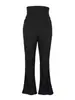El más vendido de Amazon: Pantalones Acampanados de Doble Fila de Botones Laterales para Mujer, Ajuste Delgado Elástico, Pantalones Casuales Estilo Europeo y Americano, Leggings