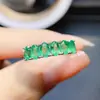Anillo de Esmeralda Natural Popular al por Mayor de Fábrica Plata S925 Incrustado con Piedra Principal 3*5 Joyería de Lujo Venta Directa de Fábrica