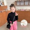 [em estoque meninas suéter gola alta outono crianças estilo ocidental slim inverno camisa de baixo para meninos e meninas bebê um veludo