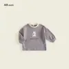 Nova Camisa Básica de Manga Longa Estilo Coreano de Outono para Bebês e Crianças, Top Casual Tendência Estiloso para Meninos e Meninas, Camiseta Longa