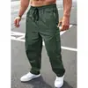 Direto do fabricante: atacado de calças cargo esportivas masculinas para primavera/outono com bolsos com aba e cintura de cordão, projetadas para vendas transfronteiriças