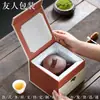 Caja de brocado con hebilla de cobre y gancho curvo estilo chino nuevo olla de arena púrpura caja de embalaje Wenwan quemador de incienso de porcelana hebilla de madera caja de brocado de terciopelo de copo de nieve