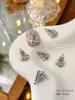 Nuevos Accesorios de Aleación para Arte de Uñas Navideño, Oro y Plata de Lujo Ligero con Diamantes y Perlas, Pedrería para Uñas de Árbol de Navidad, Decoraciones 3D al por Mayor