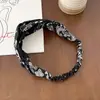 Faixa de Cabeça Elástica Cruzada de Aba Larga Estilo Novo Retro Europeu e Americano Castanha Azul Marinho Acessórios de Cabelo Atacado
