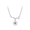 Colar Flor de Cerejeira Fresco Estilo Coreano Luxo Leve Nicho para Mulheres Doce Elegante Fofo Pingente Flor de Pessegueiro Corrente Curta na Clavícula