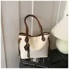 Bolsa Retro Escarchada de Gran Capacidad para Mujer 2025 Nuevo Estilo Bolso de Hombro Versátil para Ir al Trabajo Bolso Tote Tipo Cubo