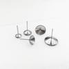 Estampado de acero inoxidable pin de oreja de copa puntiaguda Soporte de piedra acrílica aretes de soporte DIY soporte satelital pin de oreja al por mayor