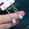 Accesorios de bricolaje S925 Pendientes de gancho de oreja de perla clásica de moda de plata esterlina Pendientes barrocos vacíos Soporte de plata hecho a mano