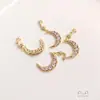 Colgante de Estrella y Luna de Circonita Chapado en Oro de 14K Pendiente de Rama con Pájaro Cantando y Enredadera de Flores Joyería DIY Hecha a Mano Accesorios