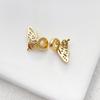 Saco de cobre cor de ouro banhado a ouro real incrustado zircônio borboleta asas espaçador contas diy jóias artesanais pulseira frisada acessórios