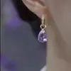 Nuevos pendientes de cristal azul con forma de gota de agua para verano pendientes de diseño nicho pendientes de temperamento joyería al por mayor