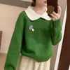 Cuello de muñeca estilo casual dos piezas falsas suéter dulce capa interior tejido punto top de manga larga nuevo estilo