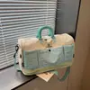 Bolsa de viagem transfronteiriça de grande capacidade expansível para atividades ao ar livre, caminhada, acampamento, bolsa de armazenamento, pode ser colocada no carrinho de bagagem, bolsa de viagem para viagem de negócios, moderna