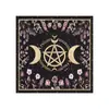 Toalha de Mesa para Cartas de Tarot, Tecido para Mesa e Cadeira, Signo do Zodíaco, Três Fases, Toalha de Mesa com Lua e Flor, Personalizada para Festa